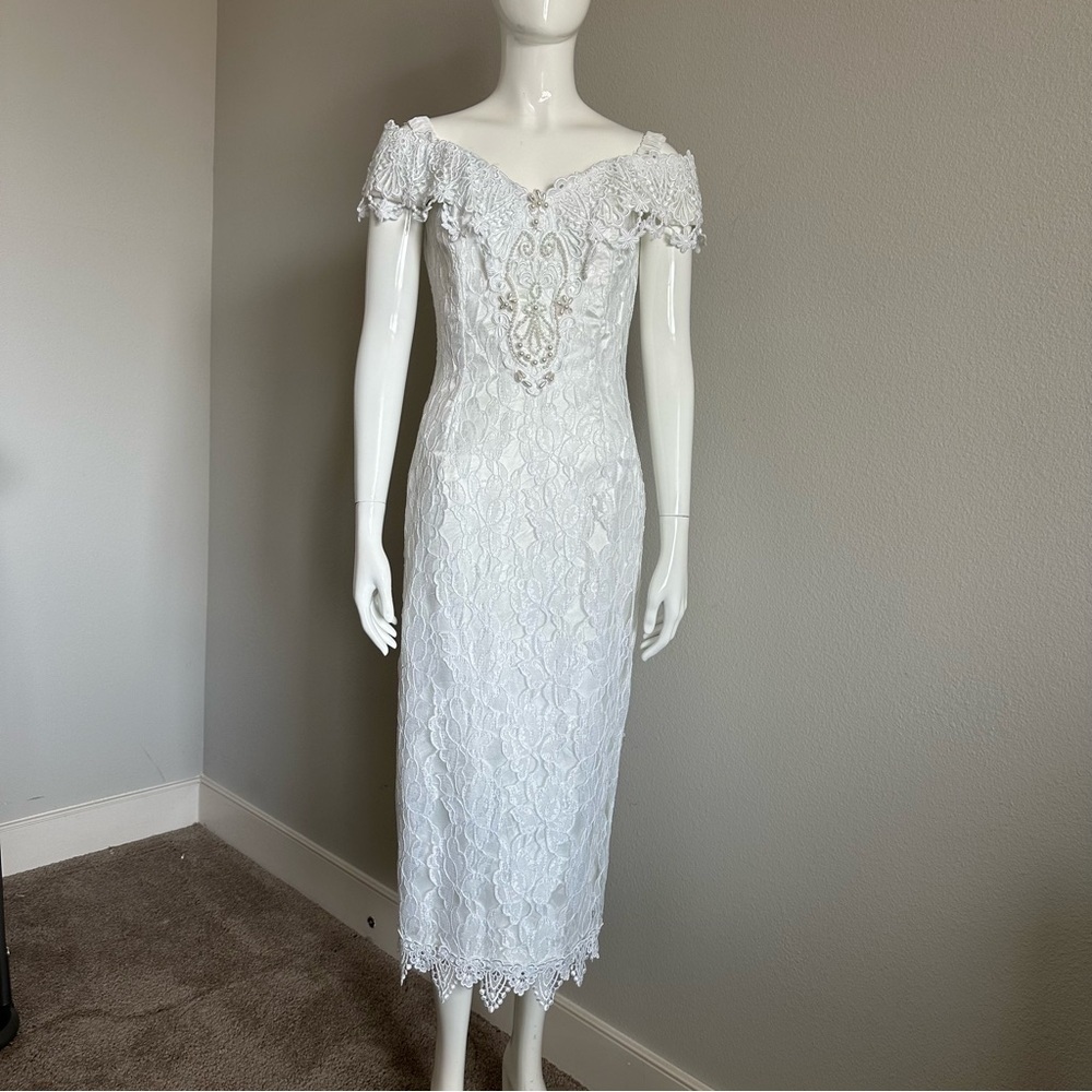 Scott McClintock vintage 80’s 90’s women’s petite lace dress